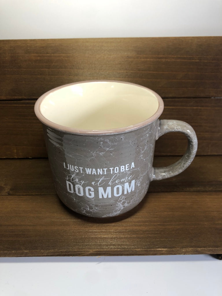 Stay at Home Dog Mom Mug - Gray Marbled